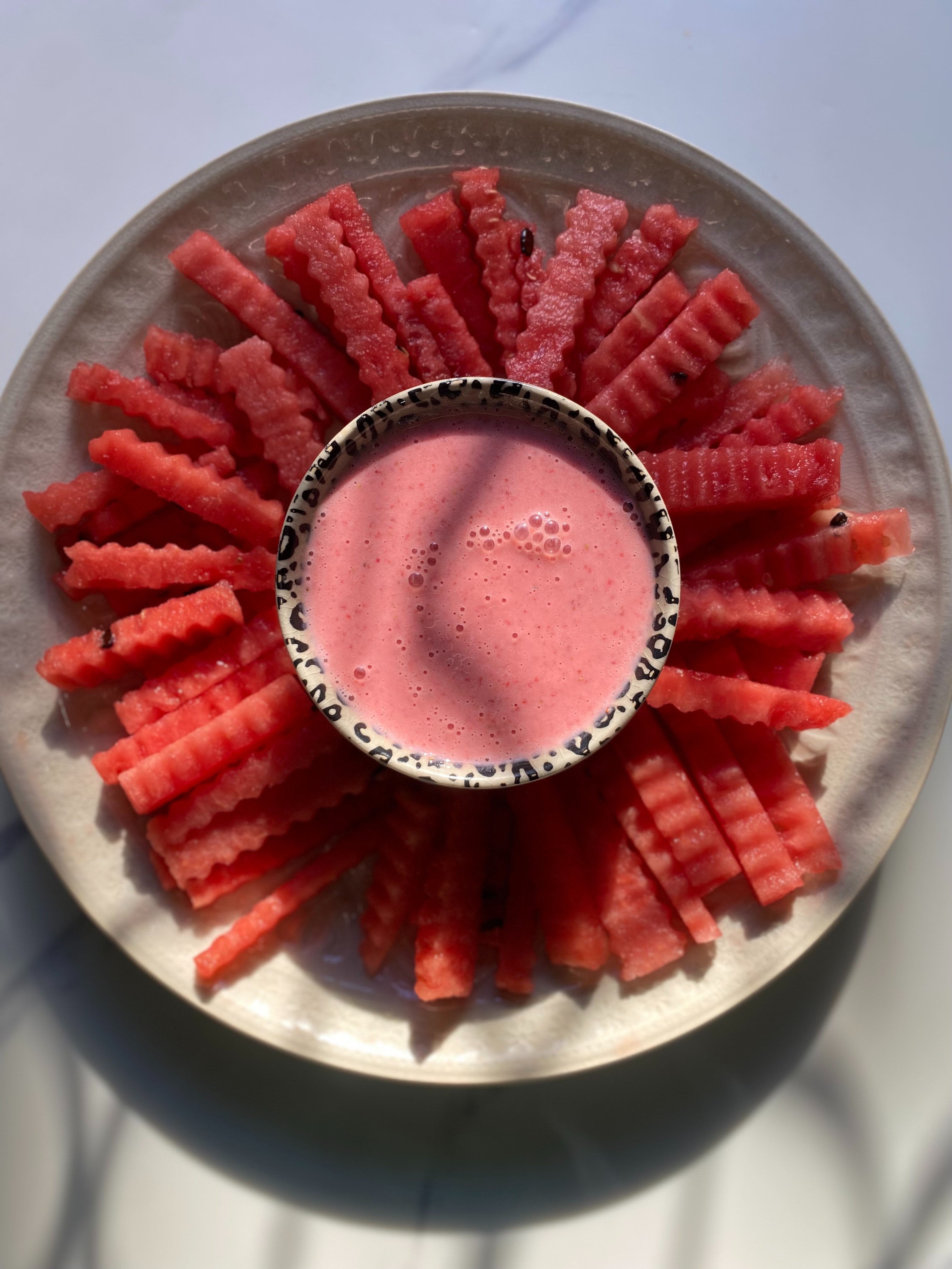 Watermelon Fries With Strawberry Dip Are A Yummy Treat