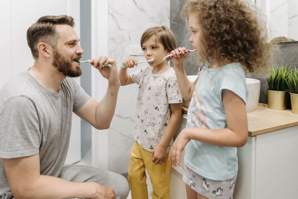 We Brush Teeth With Daddy Every Night And With Mommy Every Morning